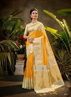 Yellow Colour Latest Designer Fancy Festive Wear Printed Banarasi Silk Saree Collection 812